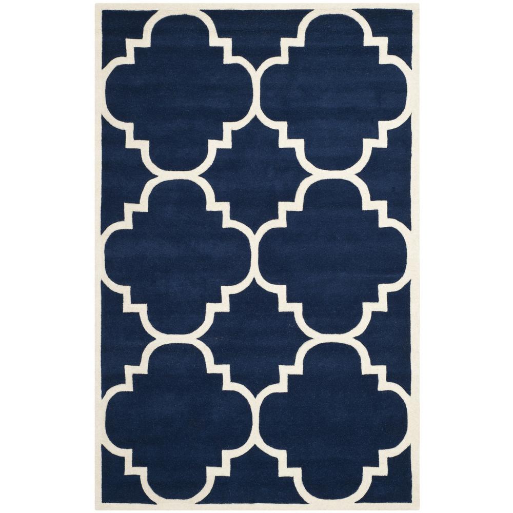CHATHAM, DARK BLUE / IVORY, 5' X 8', Area Rug, CHT730C-5. The main picture.