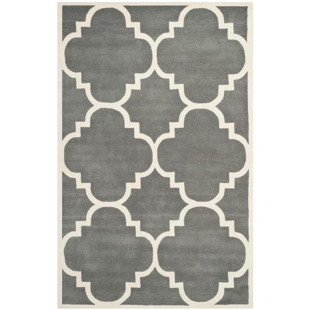 CHATHAM, DARK GREY / IVORY, 5' X 8', Area Rug, CHT730D-5. Picture 1