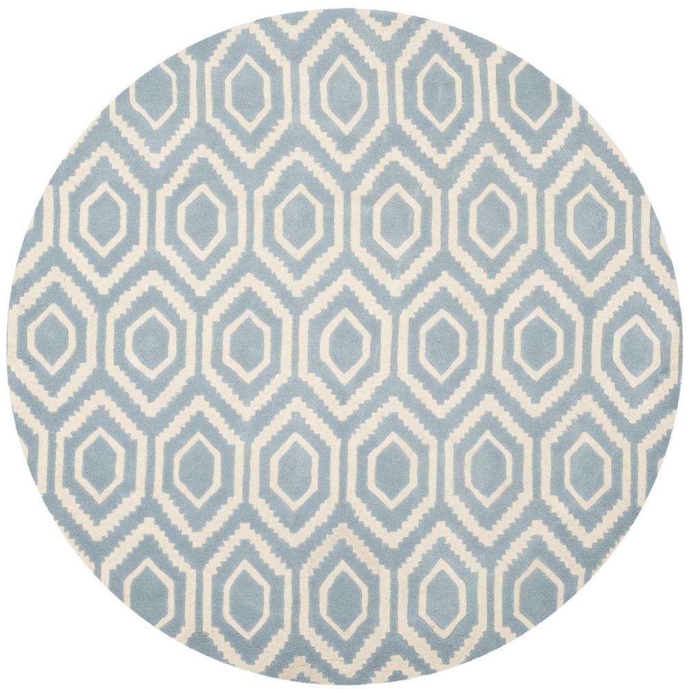 CHATHAM, BLUE / IVORY, 6' X 6' Round, Area Rug. Picture 1