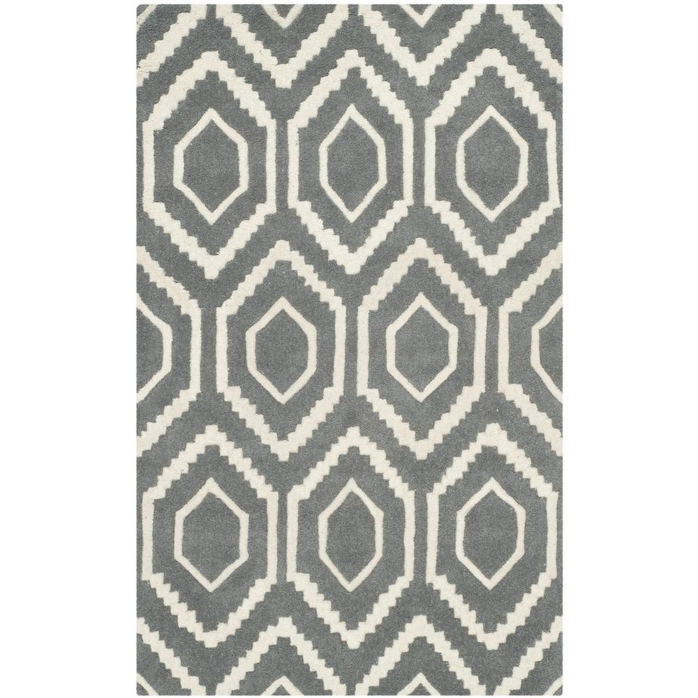 CHATHAM, DARK GREY / IVORY, 3' X 5', Area Rug, CHT731D-3. Picture 1