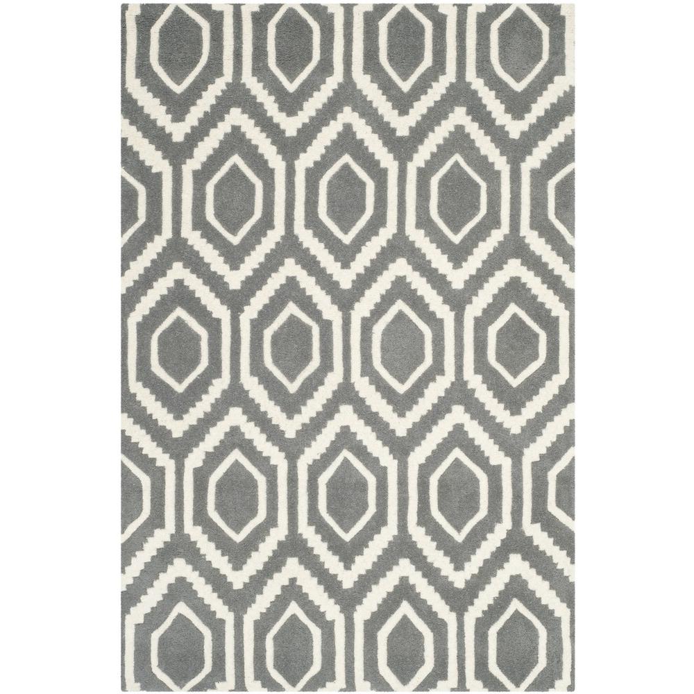 CHATHAM, DARK GREY / IVORY, 4' X 6', Area Rug, CHT731D-4. Picture 1