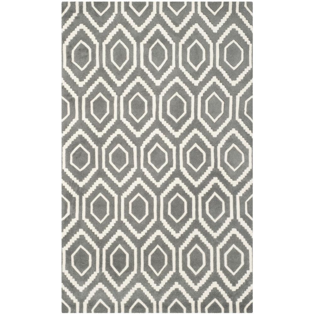 CHATHAM, DARK GREY / IVORY, 5' X 8', Area Rug, CHT731D-5. Picture 1