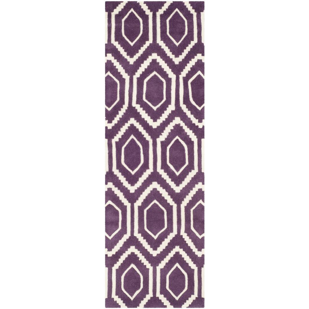CHATHAM, PURPLE / IVORY, 2'-3" X 7', Area Rug, CHT731F-27. Picture 1