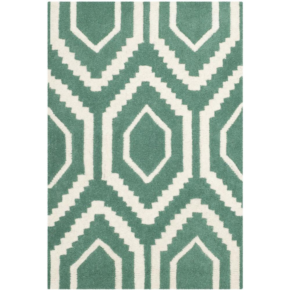 CHATHAM, TEAL / IVORY, 2' X 3', Area Rug, CHT731T-2. Picture 1