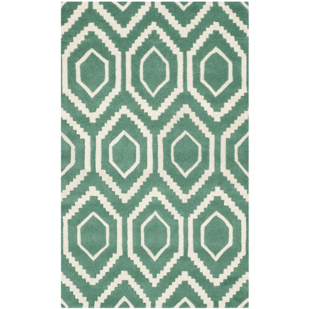 CHATHAM, TEAL / IVORY, 3' X 5', Area Rug, CHT731T-3. Picture 1