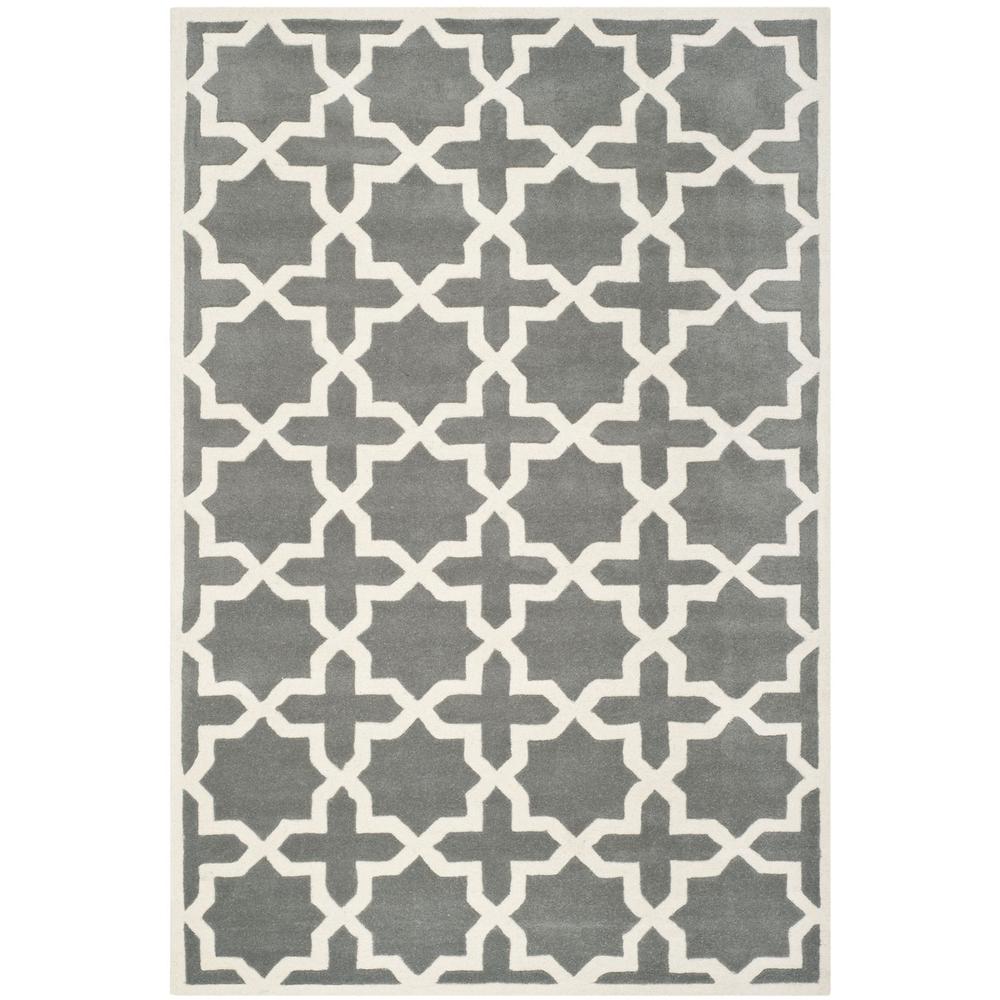 CHATHAM, DARK GREY / IVORY, 6' X 9', Area Rug, CHT732D-6. The main picture.