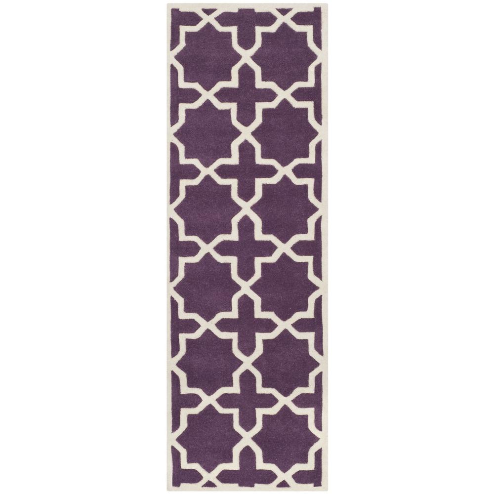 CHATHAM, PURPLE / IVORY, 2'-3" X 11', Area Rug, CHT732F-211. Picture 1