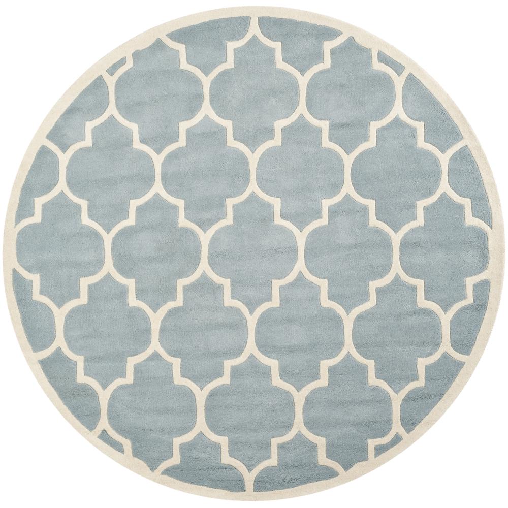 CHATHAM, BLUE / IVORY, 4' X 4' Round, Area Rug, CHT733B-4R. Picture 1