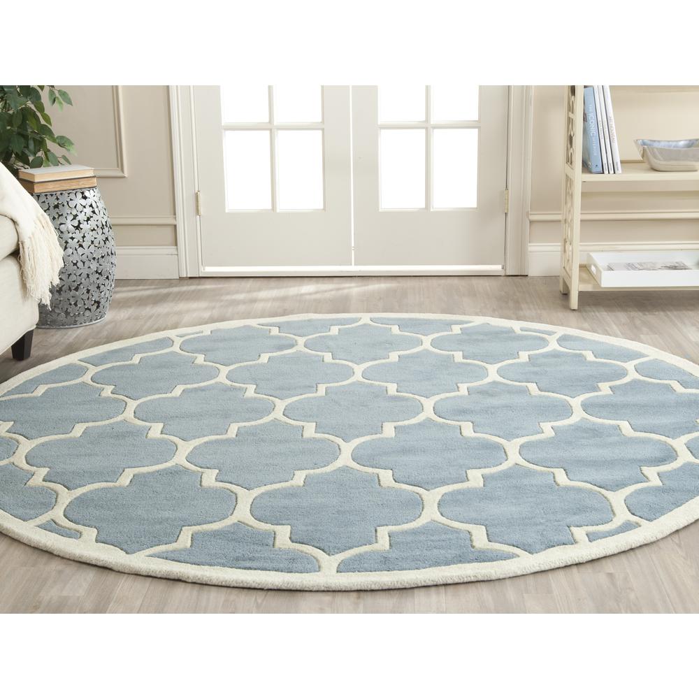 CHATHAM, BLUE / IVORY, 4' X 4' Round, Area Rug, CHT733B-4R. Picture 2