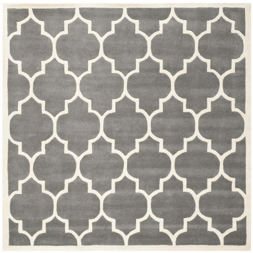 CHATHAM, DARK GREY / IVORY, 4' X 4' Square, Area Rug, CHT733D-4SQ. Picture 1