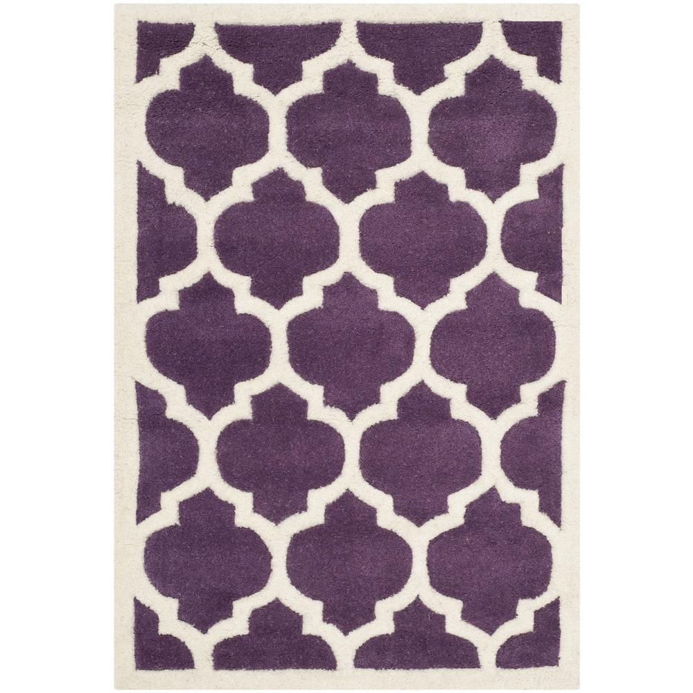 CHATHAM, PURPLE / IVORY, 2' X 3', Area Rug, CHT733F-2. Picture 1