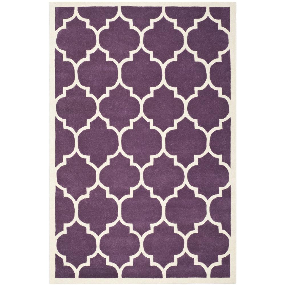 CHATHAM, PURPLE / IVORY, 5' X 8', Area Rug, CHT733F-5. The main picture.