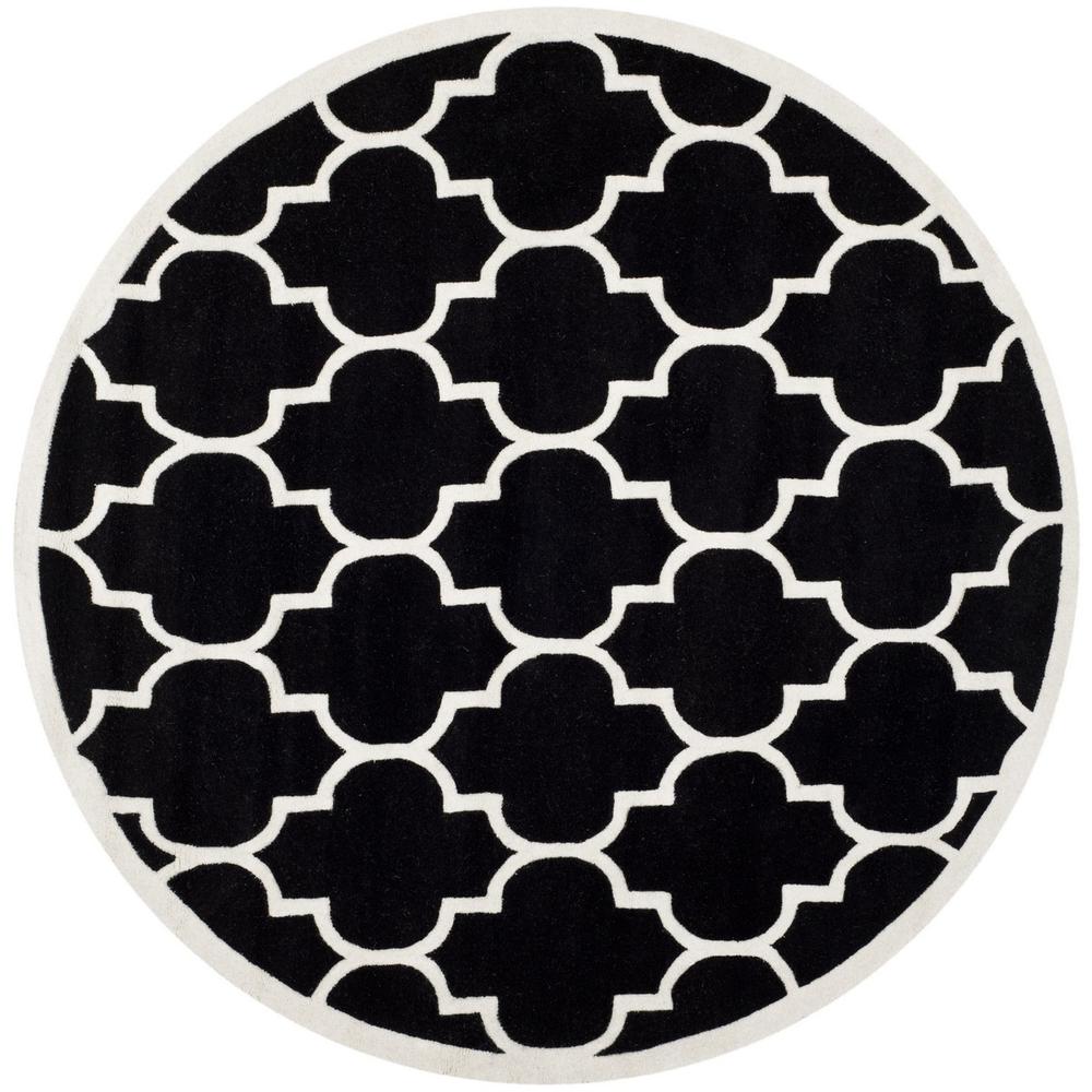CHATHAM, BLACK / IVORY, 7' X 7' Round, Area Rug, CHT733K-7R. Picture 1