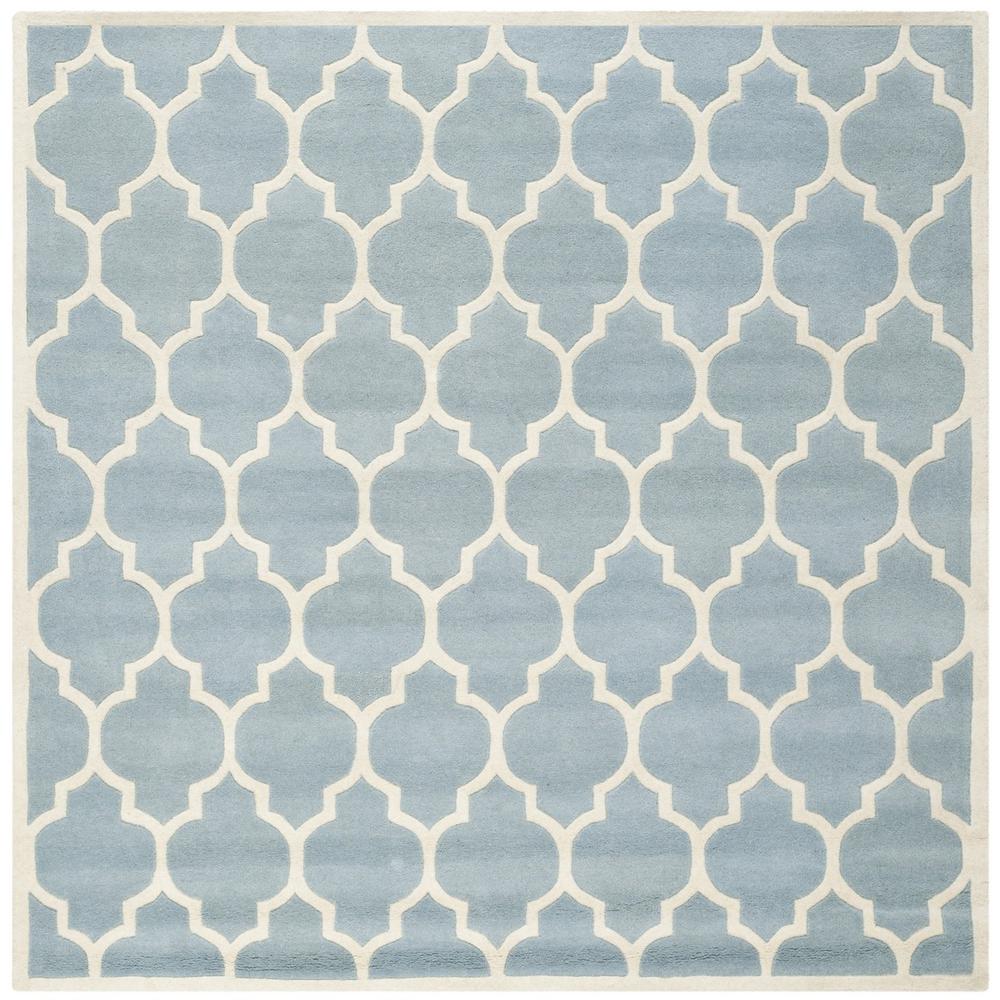 CHATHAM, BLUE / IVORY, 7' X 7' Square, Area Rug, CHT734B-7SQ. Picture 1