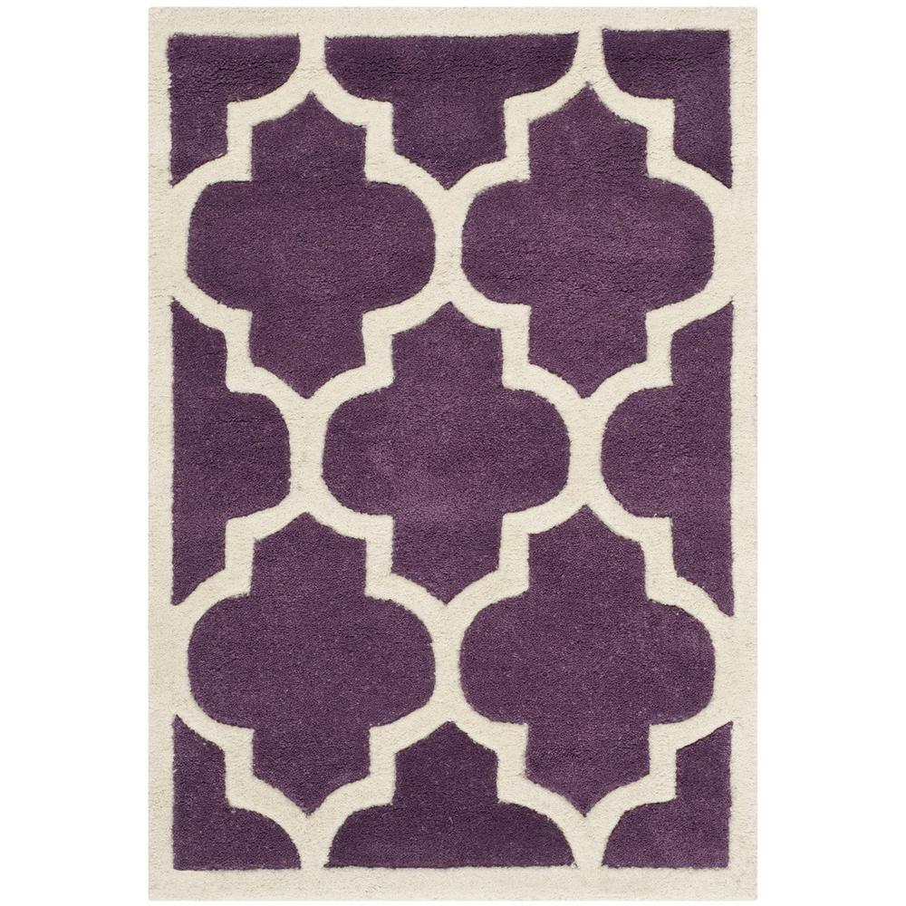 CHATHAM, PURPLE / IVORY, 2' X 3', Area Rug, CHT734F-2. Picture 1