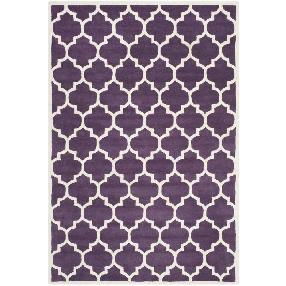 CHATHAM, PURPLE / IVORY, 6' X 9', Area Rug, CHT734F-6. Picture 1