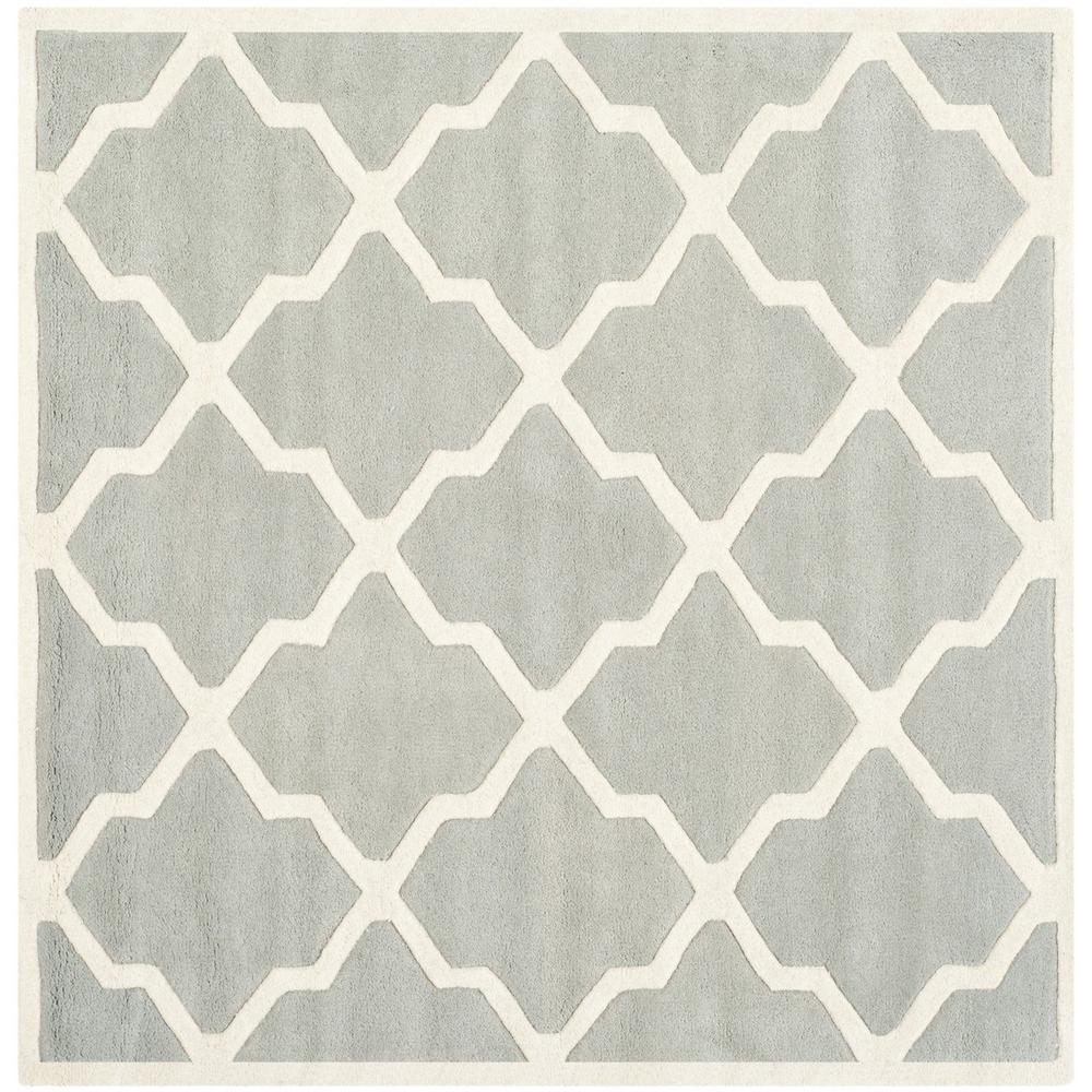 CHATHAM, GREY / IVORY, 5' X 5' Square, Area Rug, CHT735E-5SQ. Picture 1