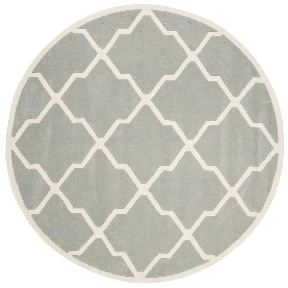 CHATHAM, GREY / IVORY, 7' X 7' Round, Area Rug, CHT735E-7R. Picture 1