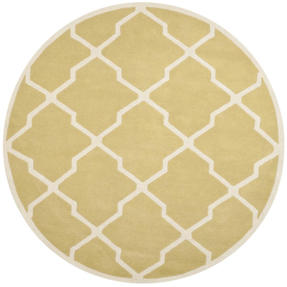 CHATHAM, LIGHT GOLD / IVORY, 7' X 7' Round, Area Rug, CHT735L-7R. Picture 1