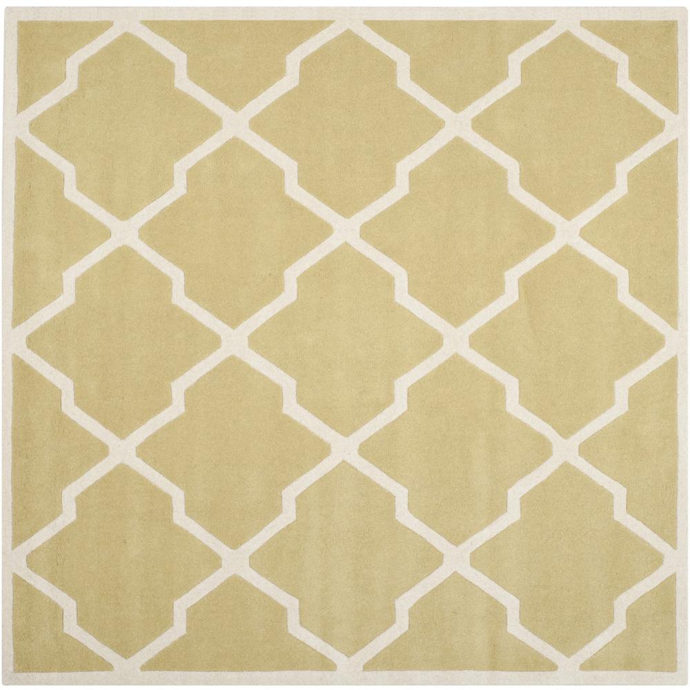 CHATHAM, LIGHT GOLD / IVORY, 7' X 7' Square, Area Rug, CHT735L-7SQ. Picture 1