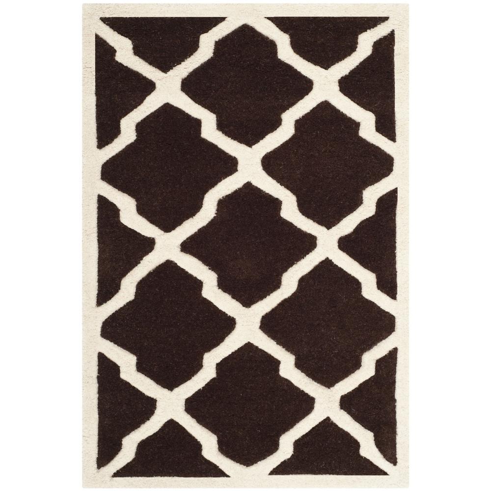 CHATHAM, DARK BROWN / IVORY, 2' X 3', Area Rug. Picture 1