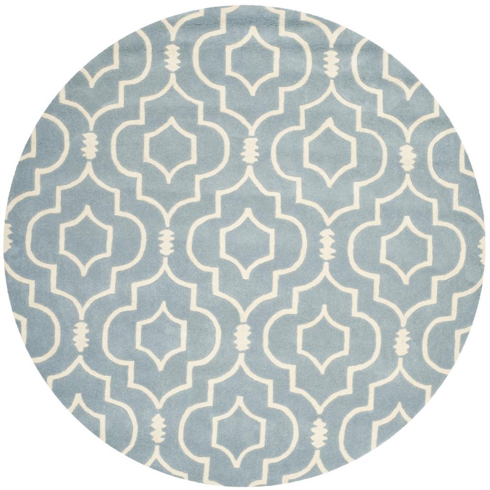 CHATHAM, BLUE / IVORY, 7' X 7' Round, Area Rug, CHT736B-7R. Picture 1