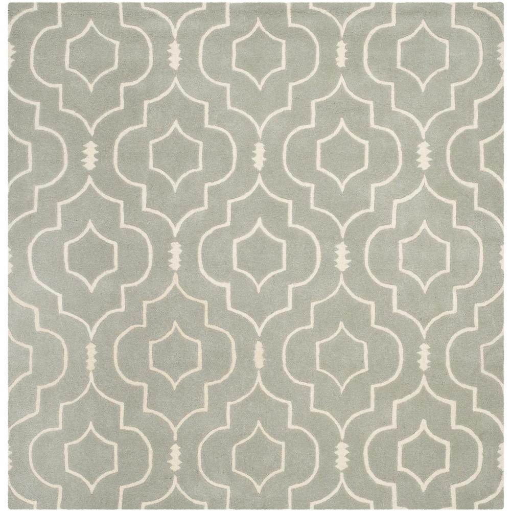 CHATHAM, GREY / IVORY, 7' X 7' Square, Area Rug, CHT736E-7SQ. Picture 1