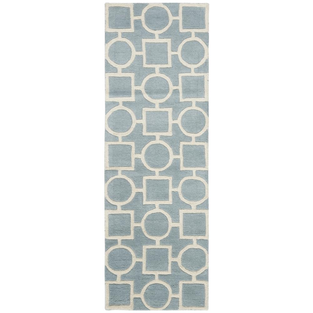 CHATHAM, BLUE / IVORY, 2'-3" X 7', Area Rug, CHT737B-27. Picture 1