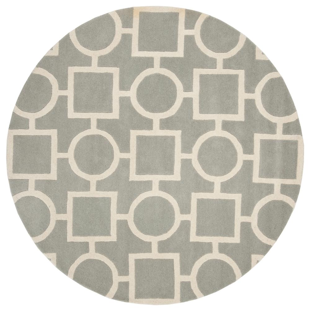 CHATHAM, GREY / IVORY, 7' X 7' Round, Area Rug, CHT737E-7R. Picture 1