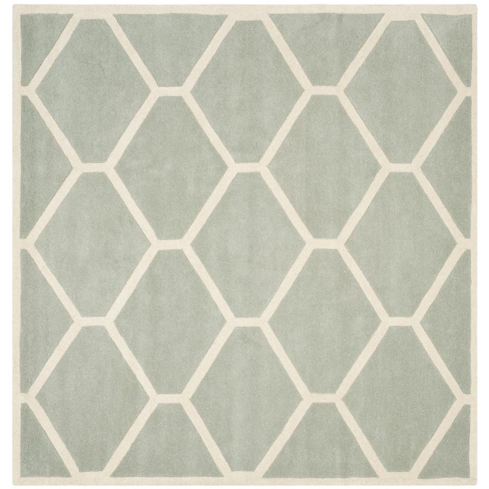 CHATHAM, GREY / IVORY, 7' X 7' Square, Area Rug, CHT738E-7SQ. Picture 1