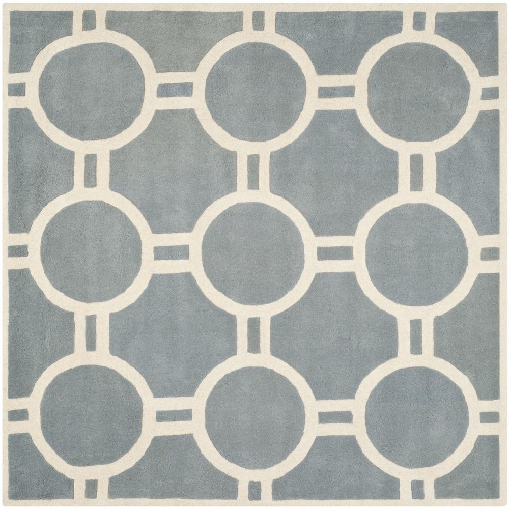 CHATHAM, BLUE / IVORY, 7' X 7' Square, Area Rug, CHT739B-7SQ. Picture 1