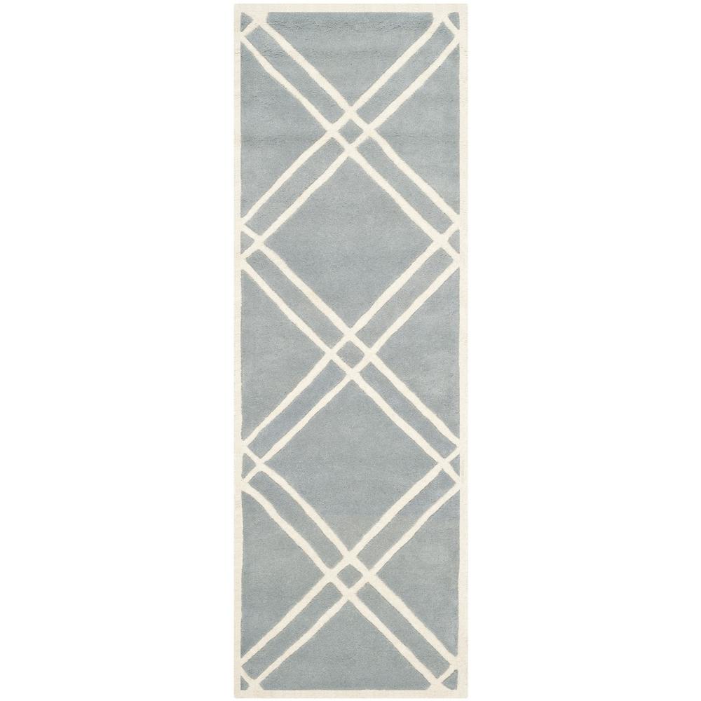 CHATHAM, BLUE / IVORY, 2'-3" X 7', Area Rug, CHT740B-27. Picture 1