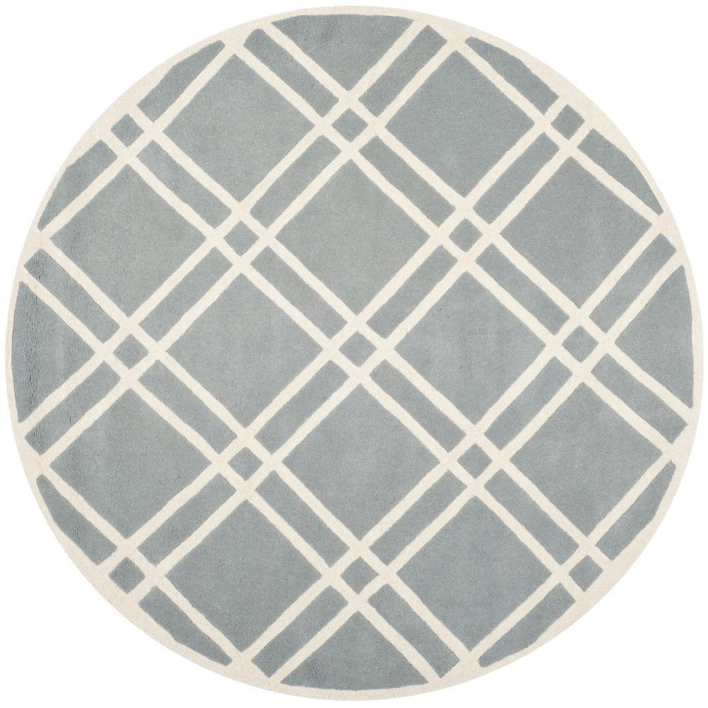 CHATHAM, BLUE / IVORY, 7' X 7' Round, Area Rug, CHT740B-7R. Picture 1