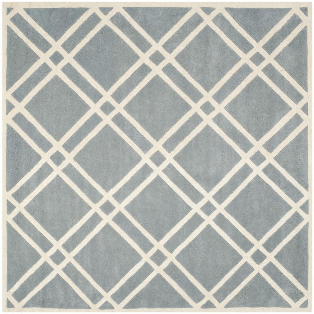 CHATHAM, BLUE / IVORY, 7' X 7' Square, Area Rug, CHT740B-7SQ. Picture 1