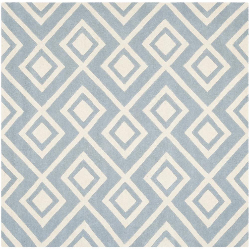 CHATHAM, BLUE / IVORY, 7' X 7' Square, Area Rug, CHT742B-7SQ. Picture 1