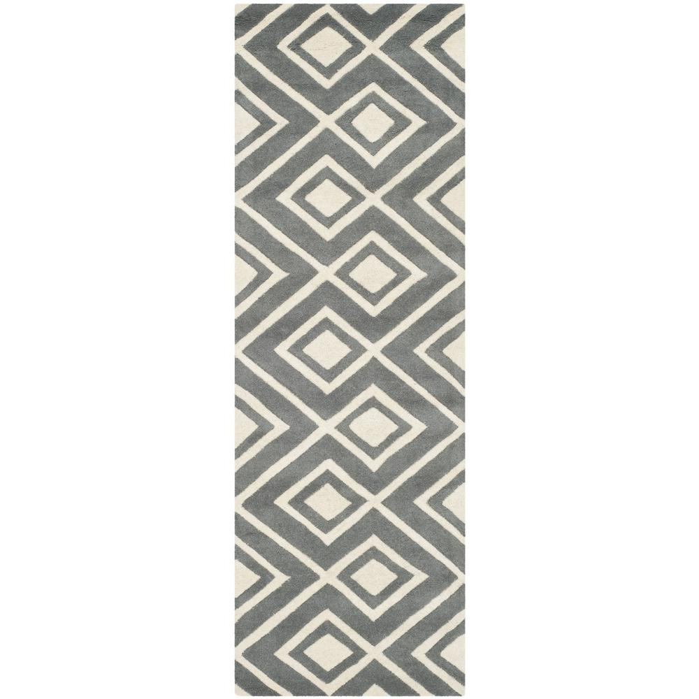 CHATHAM, DARK GREY / IVORY, 2'-3" X 7', Area Rug, CHT742D-27. The main picture.
