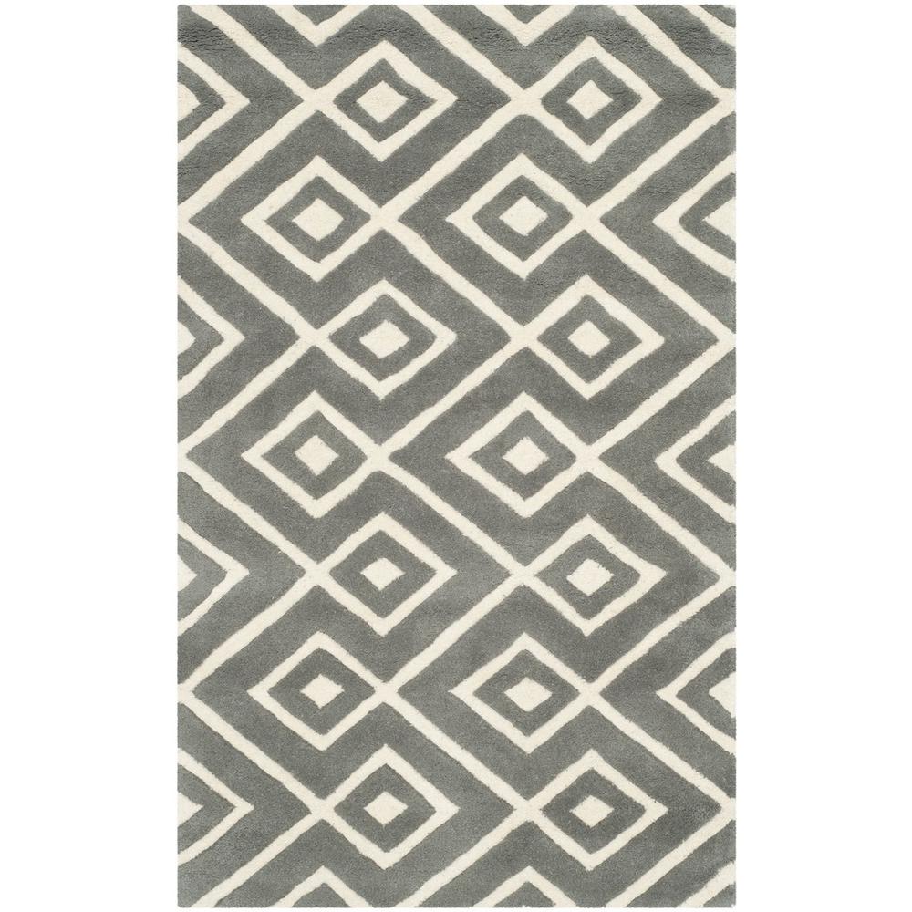 CHATHAM, DARK GREY / IVORY, 2' X 3', Area Rug, CHT742D-2. Picture 1