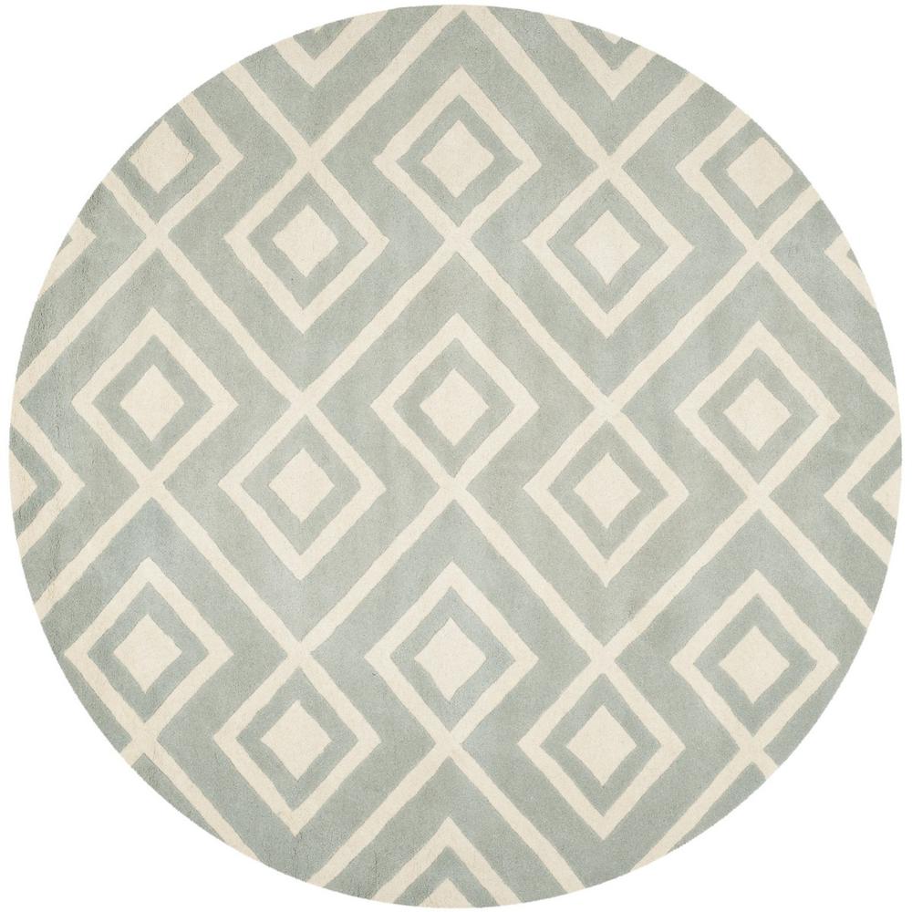 CHATHAM, GREY / IVORY, 7' X 7' Round, Area Rug, CHT742E-7R. Picture 1