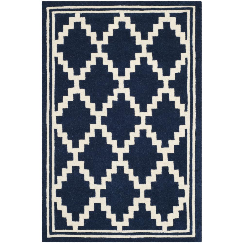 CHATHAM, NAVY / IVORY, 3' X 5', Area Rug. Picture 1