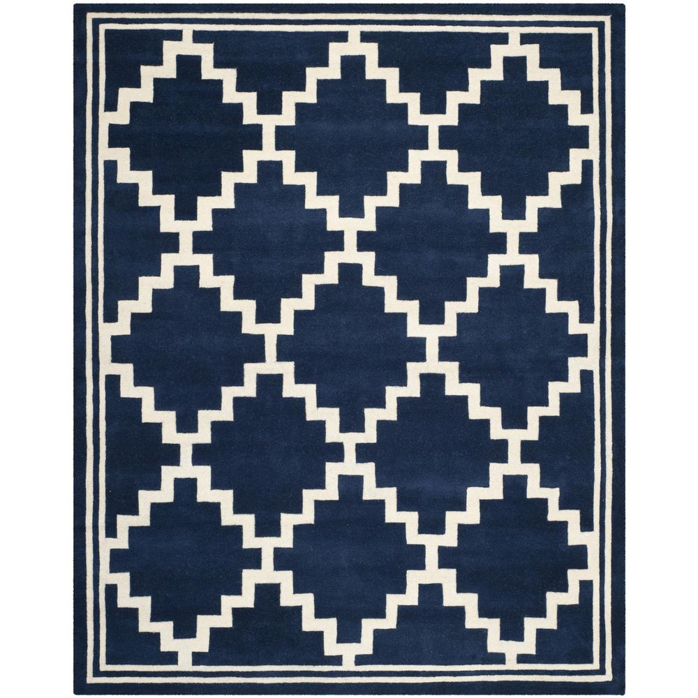 CHATHAM, NAVY / IVORY, 8' X 10', Area Rug. Picture 1