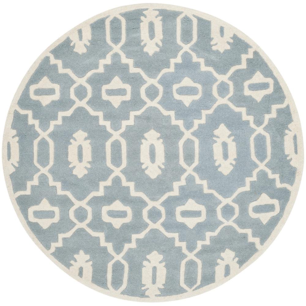 CHATHAM, BLUE / IVORY, 5' X 5' Round, Area Rug, CHT745B-5R. Picture 1