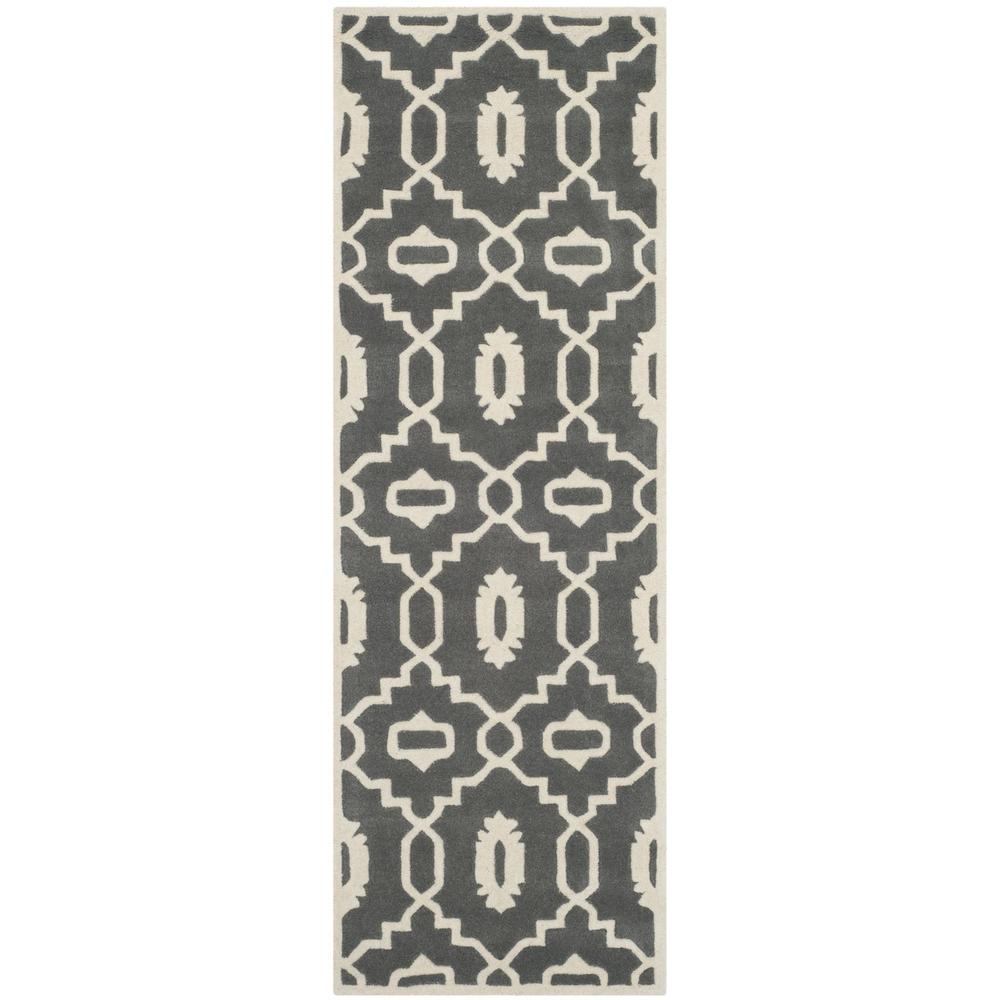CHATHAM, DARK GREY / IVORY, 2'-3" X 7', Area Rug, CHT745D-27. Picture 1
