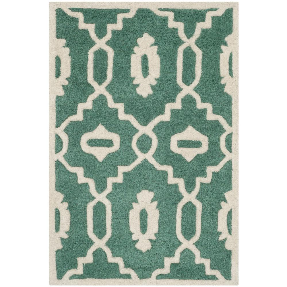 CHATHAM, TEAL / IVORY, 2' X 3', Area Rug, CHT745T-2. Picture 1
