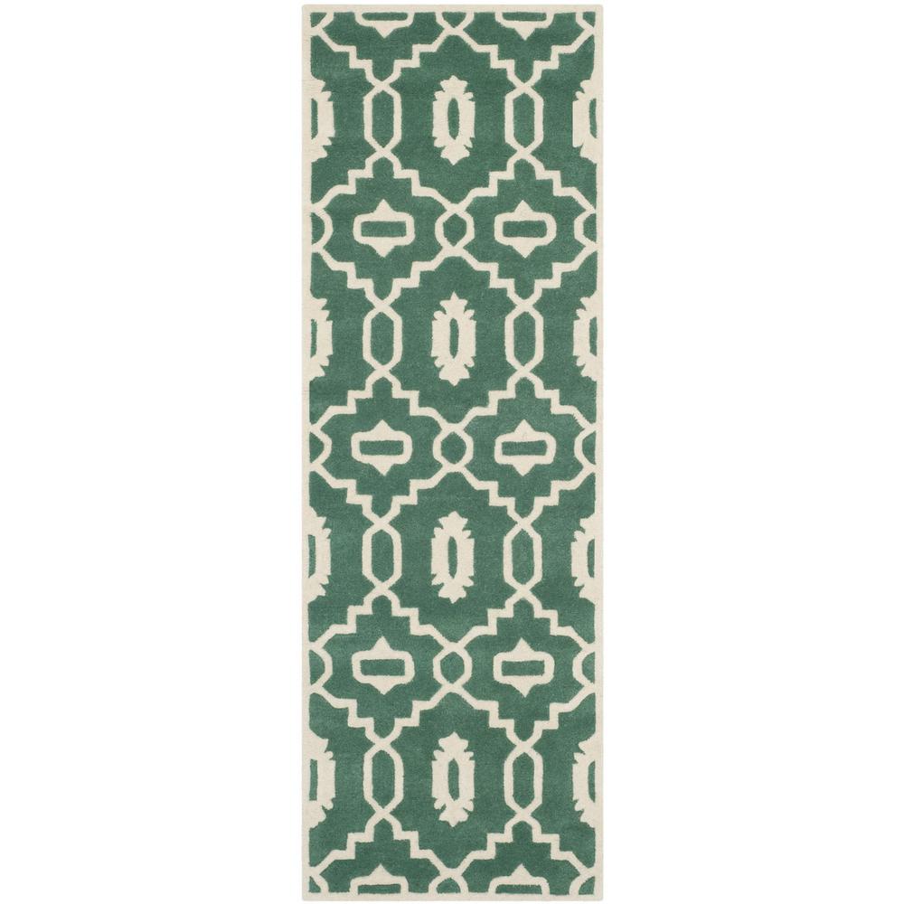 CHATHAM, TEAL / IVORY, 2'-3" X 7', Area Rug, CHT745T-27. The main picture.