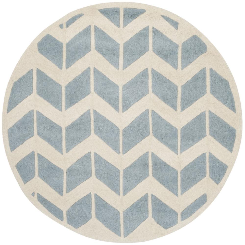 CHATHAM, BLUE / IVORY, 5' X 5' Round, Area Rug, CHT746B-5R. Picture 1