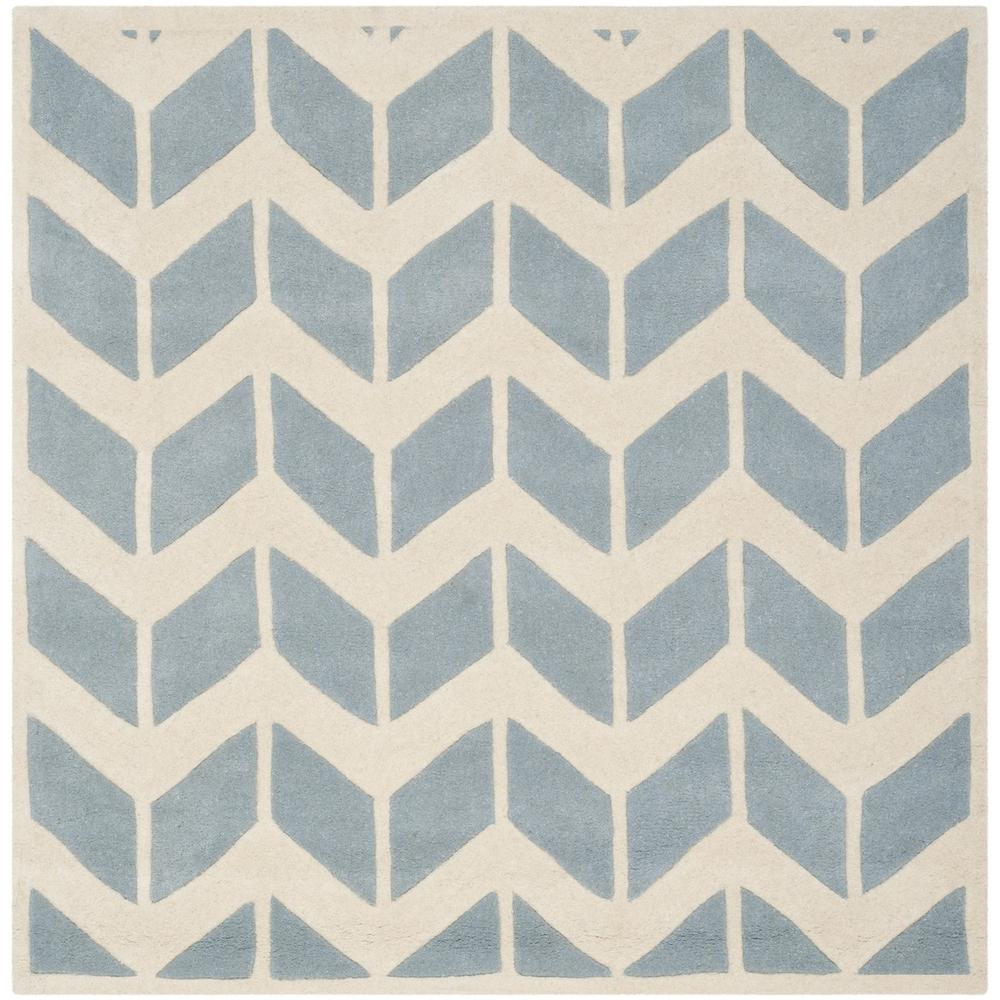 CHATHAM, BLUE / IVORY, 5' X 5' Square, Area Rug, CHT746B-5SQ. Picture 1