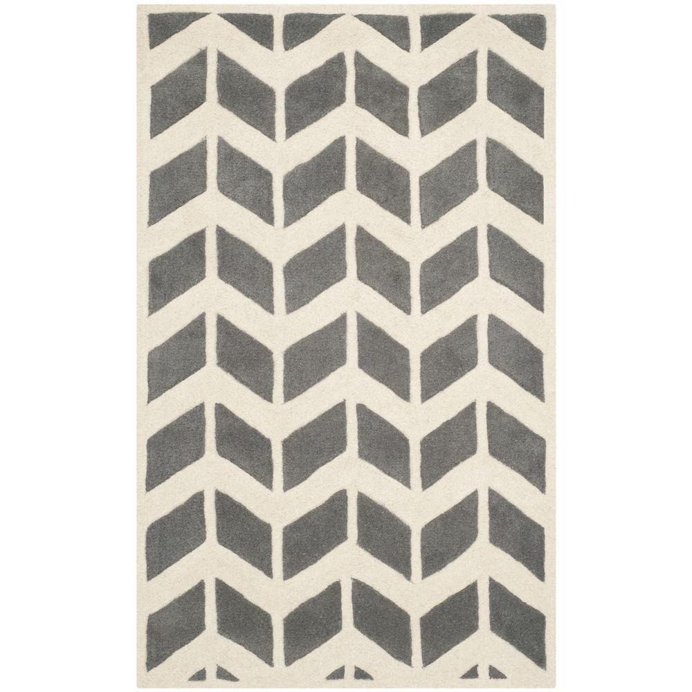 CHATHAM, DARK GREY / IVORY, 3' X 5', Area Rug, CHT746D-3. Picture 1