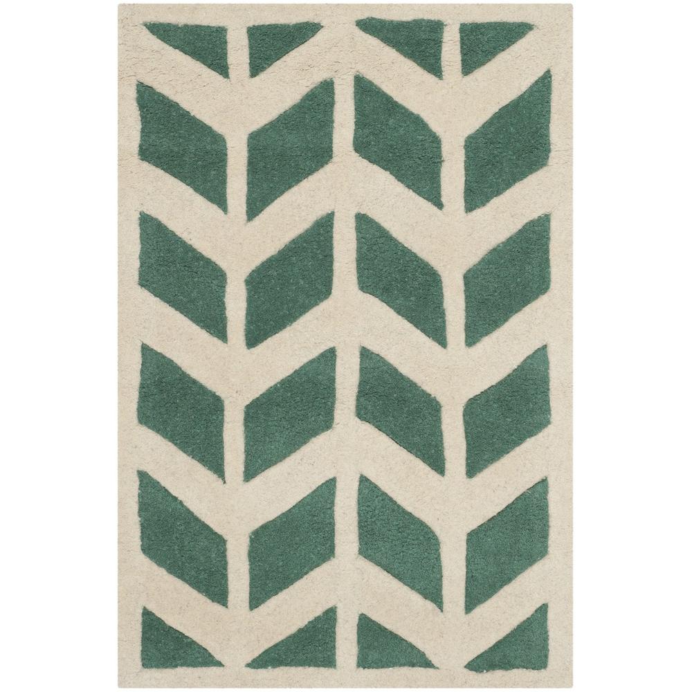 CHATHAM, TEAL / IVORY, 2' X 3', Area Rug, CHT746T-2. Picture 1