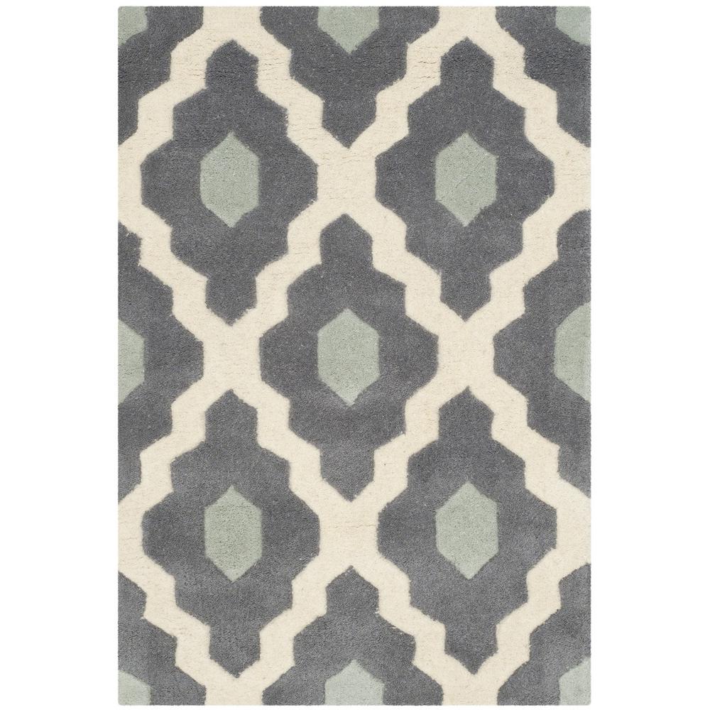 CHATHAM, IVORY / DARK GREY, 2' X 3', Area Rug, CHT748D-2. Picture 1