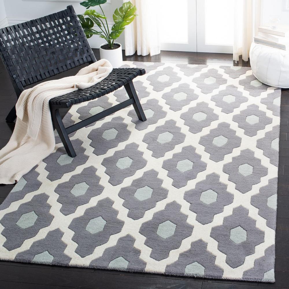 CHATHAM, IVORY / DARK GREY, 4' X 6', Area Rug, CHT748D-4. Picture 1